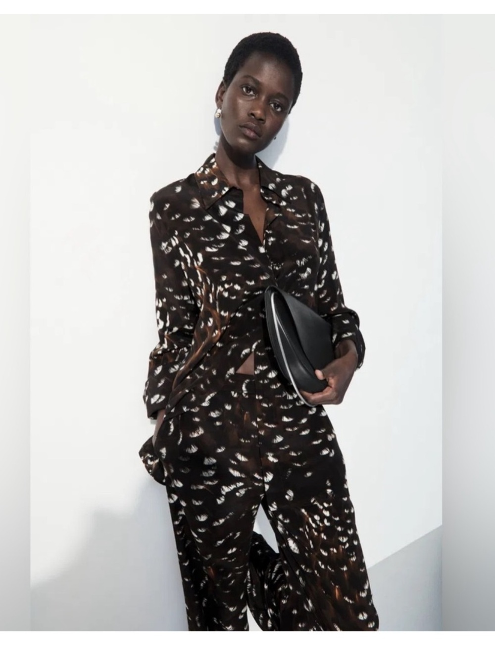 COS Silk Set Patterned Size 4 Pant Size 6 Top